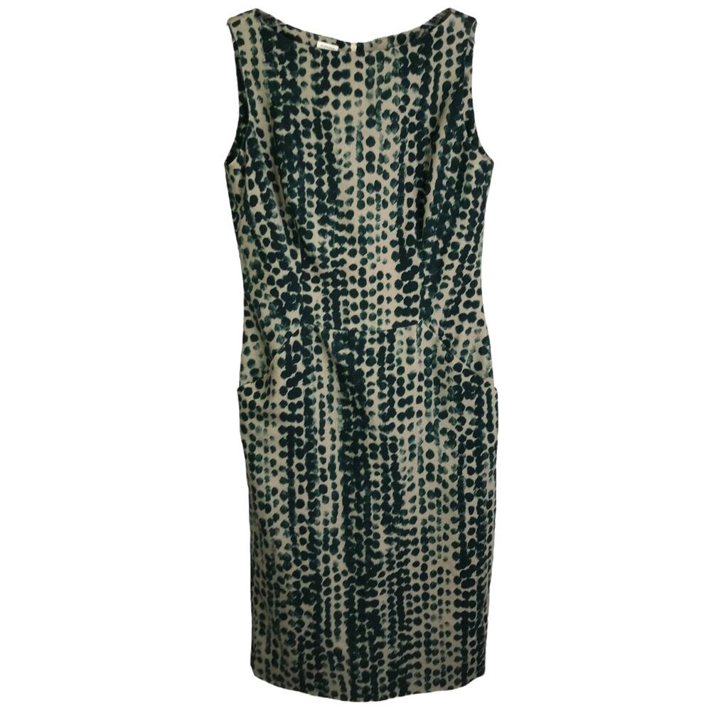 Agnona Jacket & Sleeveless Dress Set Womens EUR42 Tan Dark Green Wool Polka Dots